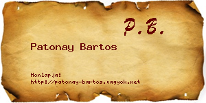 Patonay Bartos névjegykártya